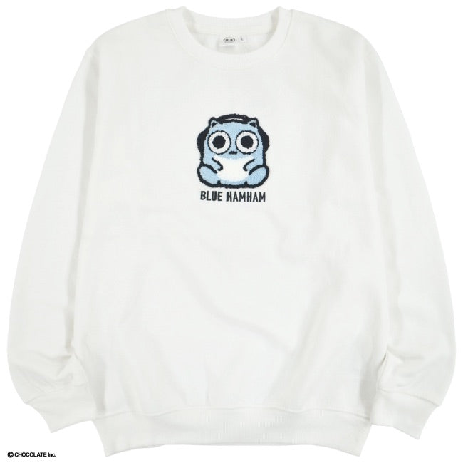 ブルーハムハム トレーナー 刺繍 長袖 裏起毛 スウェット M L LL bh1324-678