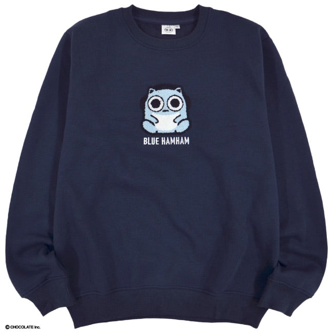 ブルーハムハム トレーナー 刺繍 長袖 裏起毛 スウェット M L LL bh1324-678