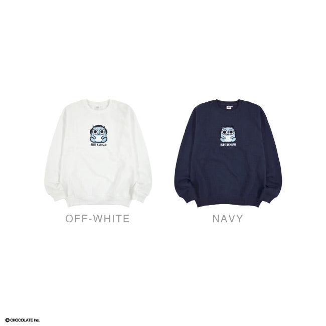 ブルーハムハム トレーナー 刺繍 長袖 裏起毛 スウェット M L LL bh1324-678