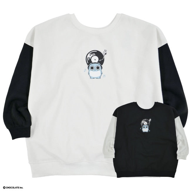 ブルーハムハム トレーナー 裏起毛 スウェット 2WAY プリント SNS 袖 切り替え bh1324-679