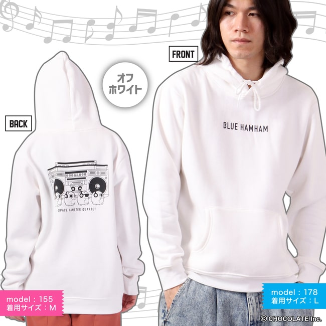 ブルーハムハム パーカー 長袖 スウェット プリント SNS ハムスター 裏起毛 M L LL bh1324-680