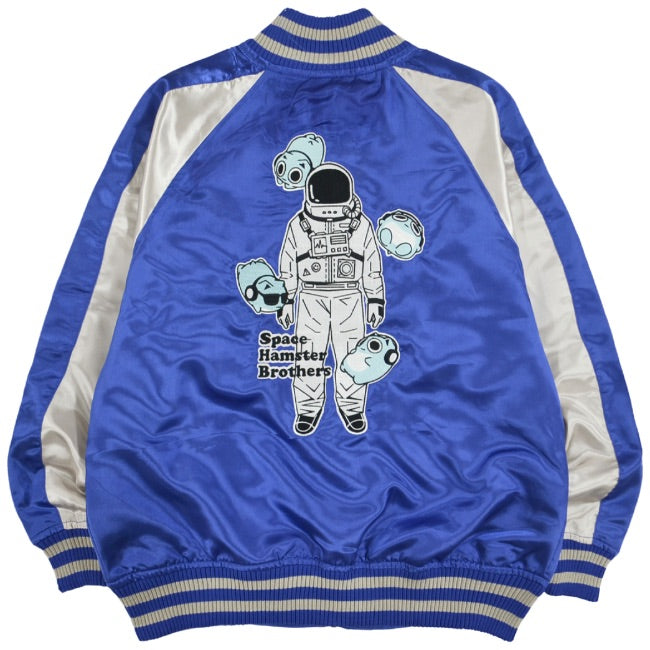 ブルーハムハム スカジャン アウター 刺繍 SNS 長袖 スペース ハムスター M L LL bh1823-686