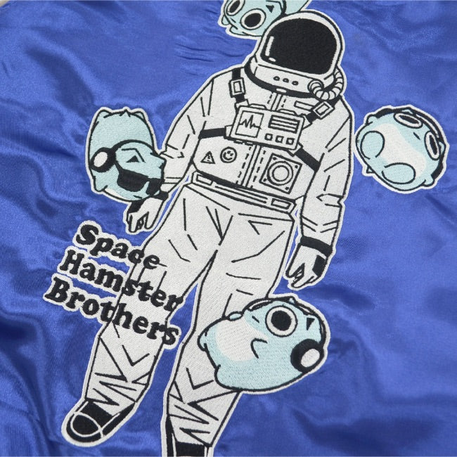 ブルーハムハム スカジャン アウター 刺繍 SNS 長袖 スペース ハムスター M L LL bh1823-686