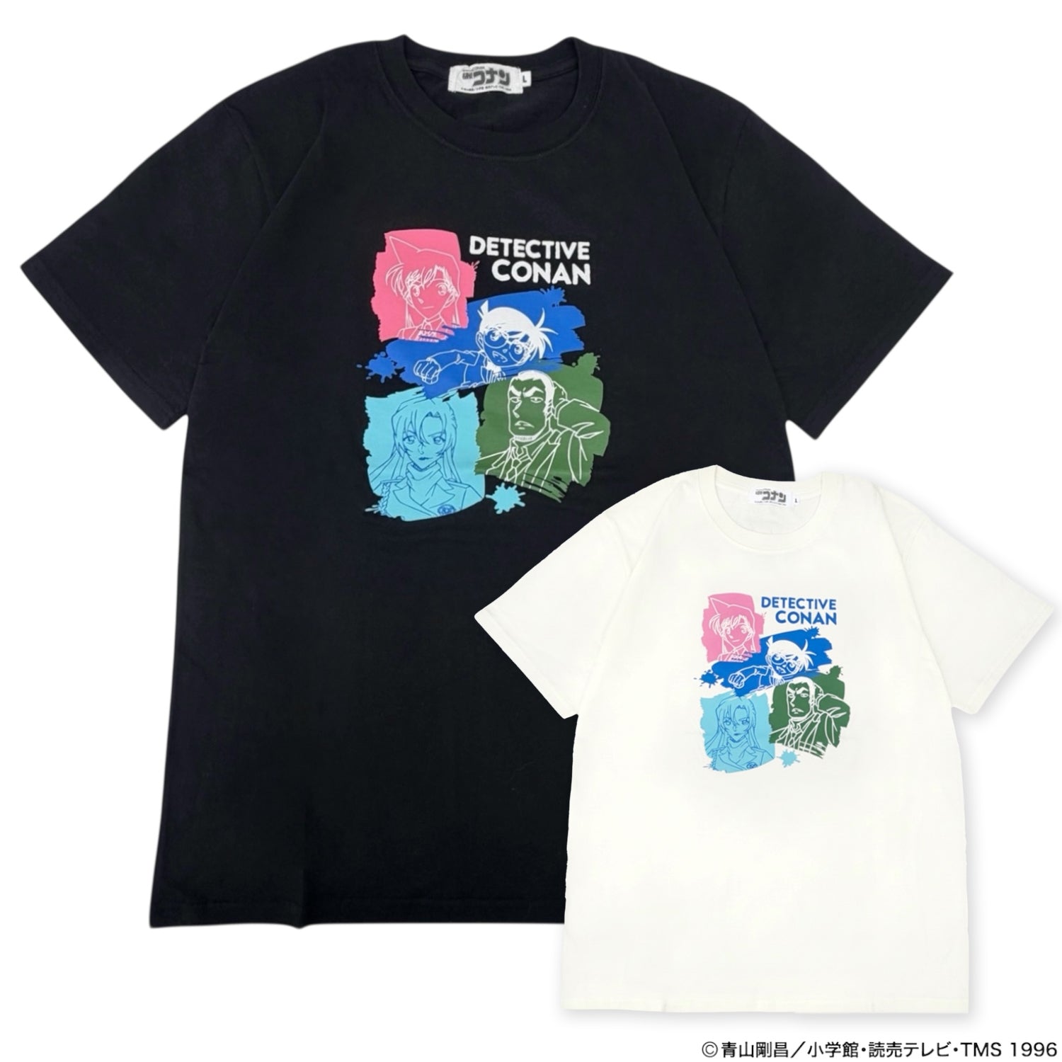 名探偵コナン コナン 神奈川県警 ペイント柄 プリント 天竺 半袖 Tシャツ トップス 春夏 アニメ 映画 漫画 小学館 cn1162-291