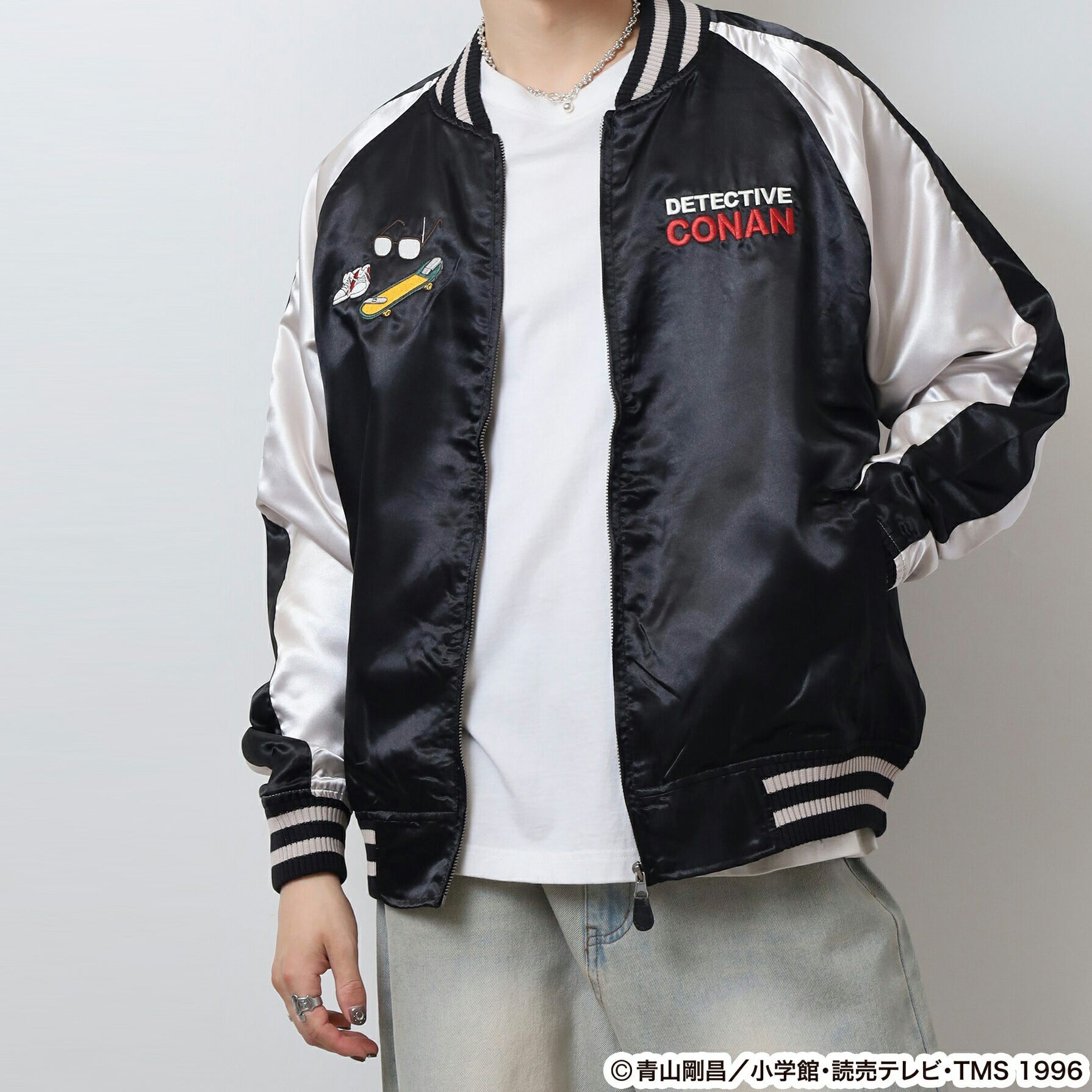キャラクター 名探偵コナン スカジャン スケボー柄 羽織 アウター ジャケット レディース メンズ cn1851-395 