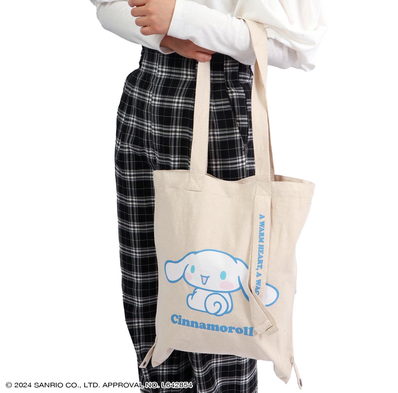 シナモロール  トート バケット バッグ 2WAY お買い物袋 エコバッグ  グッズ サンリオ キャラクターズ cr-1000