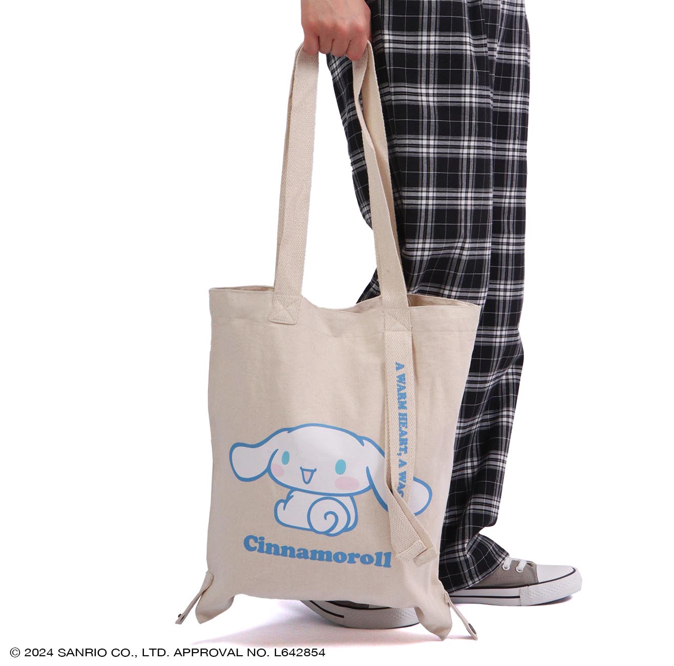 シナモロール  トート バケット バッグ 2WAY お買い物袋 エコバッグ  グッズ サンリオ キャラクターズ cr-1000