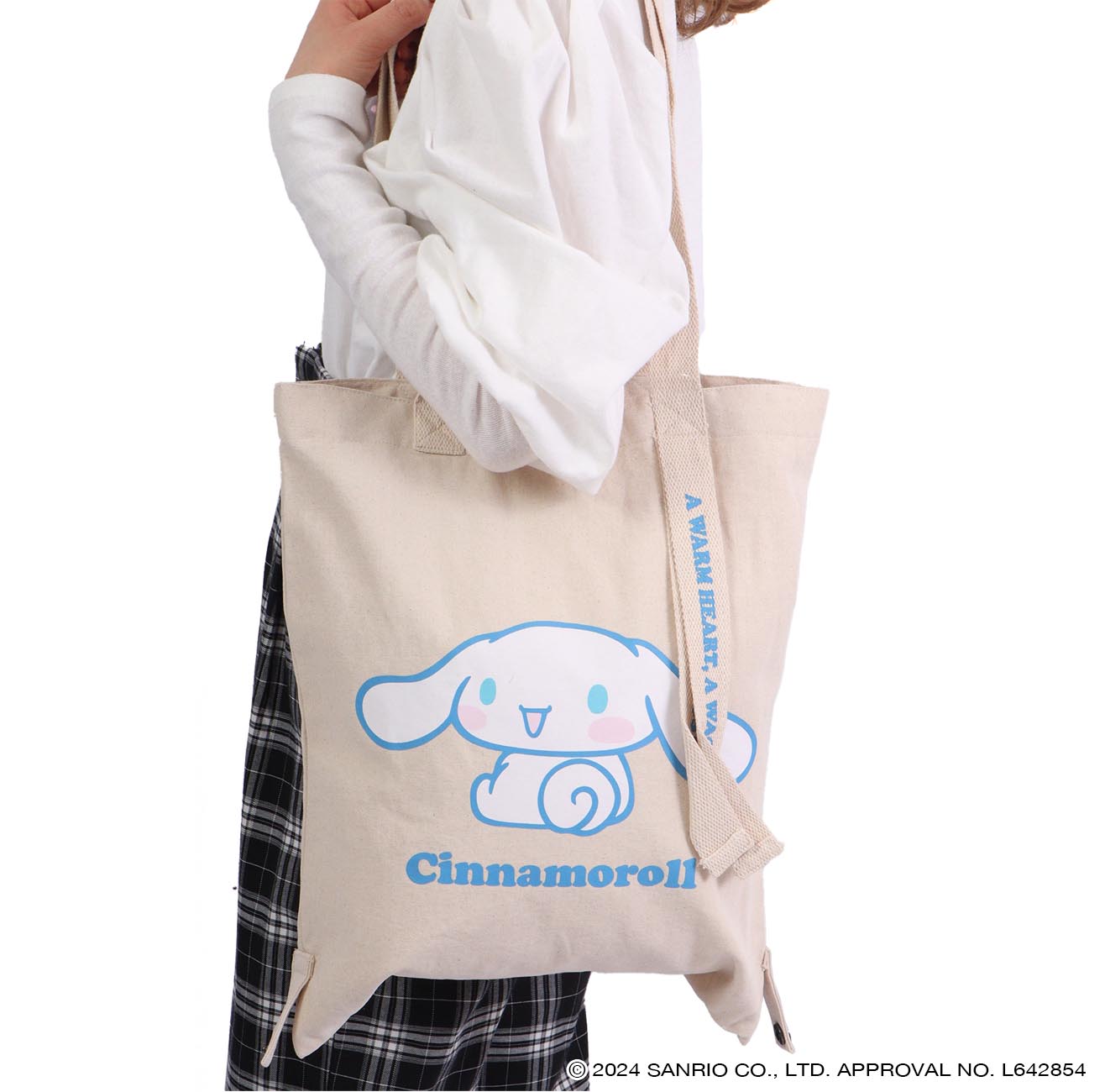 シナモロール  トート バケット バッグ 2WAY お買い物袋 エコバッグ  グッズ サンリオ キャラクターズ cr-1000
