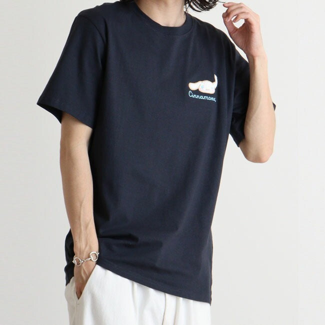 シナモロール Tシャツ 半袖 刺繍 サンリオ キャラクターズ メンズ レディース cr1142-350
