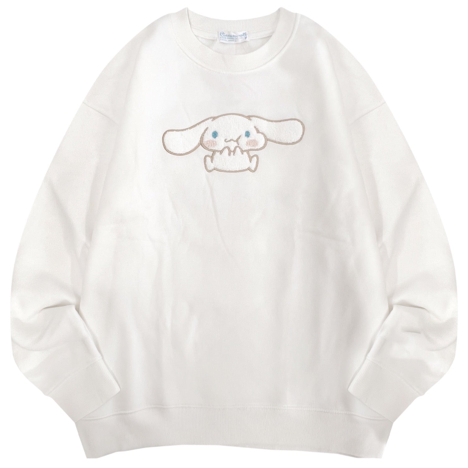 シナモロール サガラ刺繍 裏起毛ビッグシルエット トレーナー オーバーサイズ  サンリオ プリント Sanrio