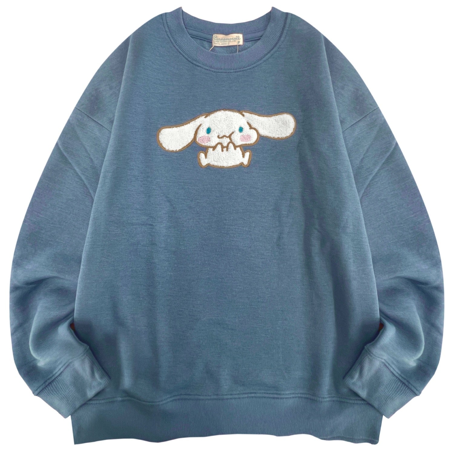 シナモロール サガラ刺繍 裏起毛ビッグシルエット トレーナー オーバーサイズ  サンリオ プリント Sanrio