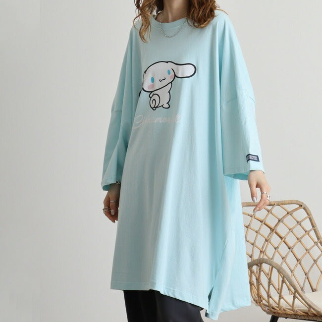 シナモロール ビッグ シルエット Tシャツ 半袖 ワンピース ルームウェア サンリオ キャラクターズ cr1742-304