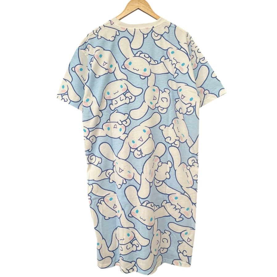 シナモロール 半袖 総柄 プリント スーパーBIG Tシャツ ワンピース 天竺 レディース サンリオ キャラクターズ sanrio cinnamoroll cr1762-57