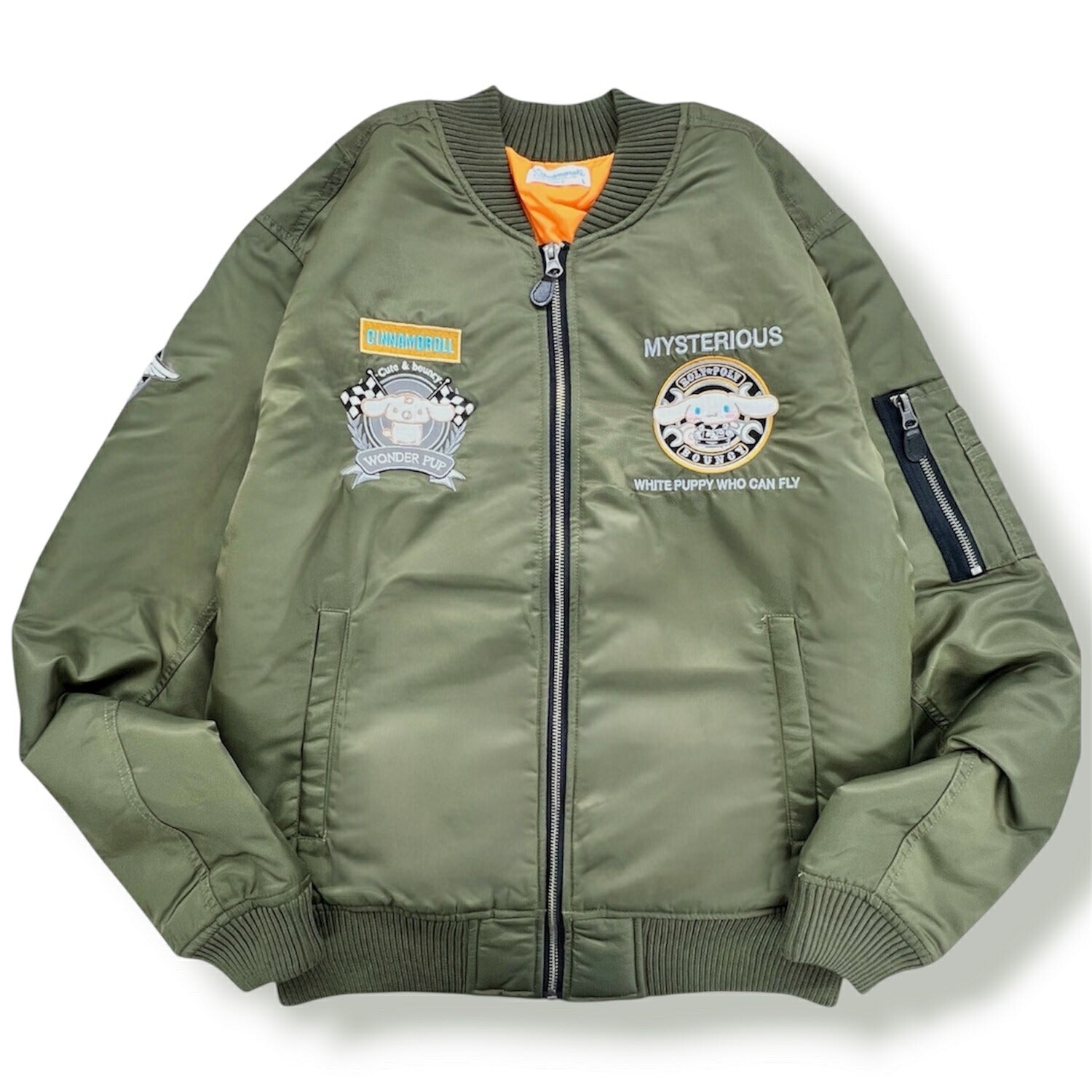 シナモロール MA-1 ジャケット サンリオ キャラクターズ 刺繍 羽織 アウター 秋 冬 春 cinnamoroll sanrio cr1854-137