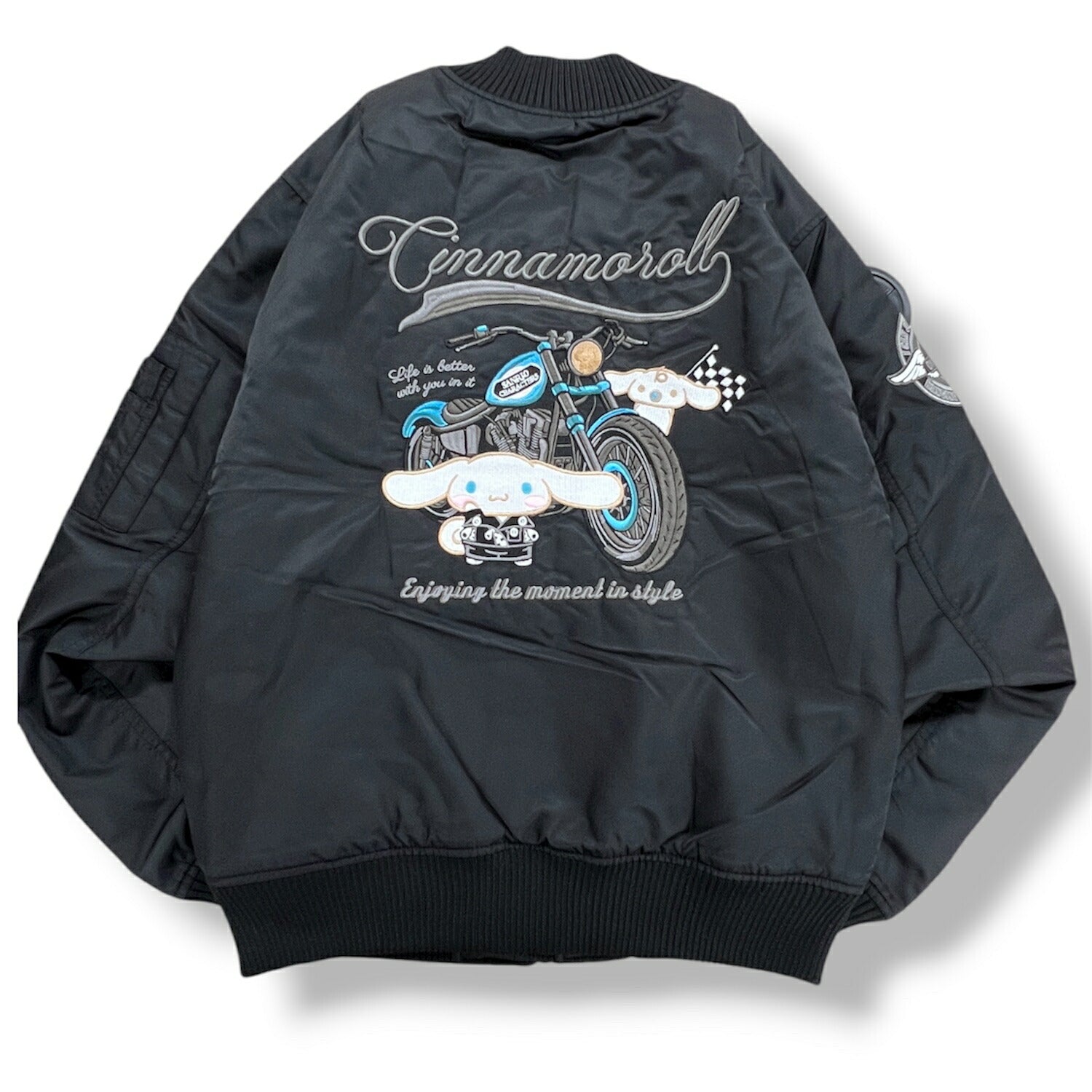 シナモロール MA-1 ジャケット サンリオ キャラクターズ 刺繍 羽織 アウター 秋 冬 春 cinnamoroll sanrio cr1854-137