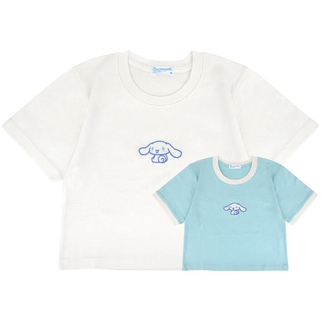 シナモロール Tシャツ ちびT サンリオ キャラクターズ 刺繍 レディース ショート丈 半袖 cr2142-331