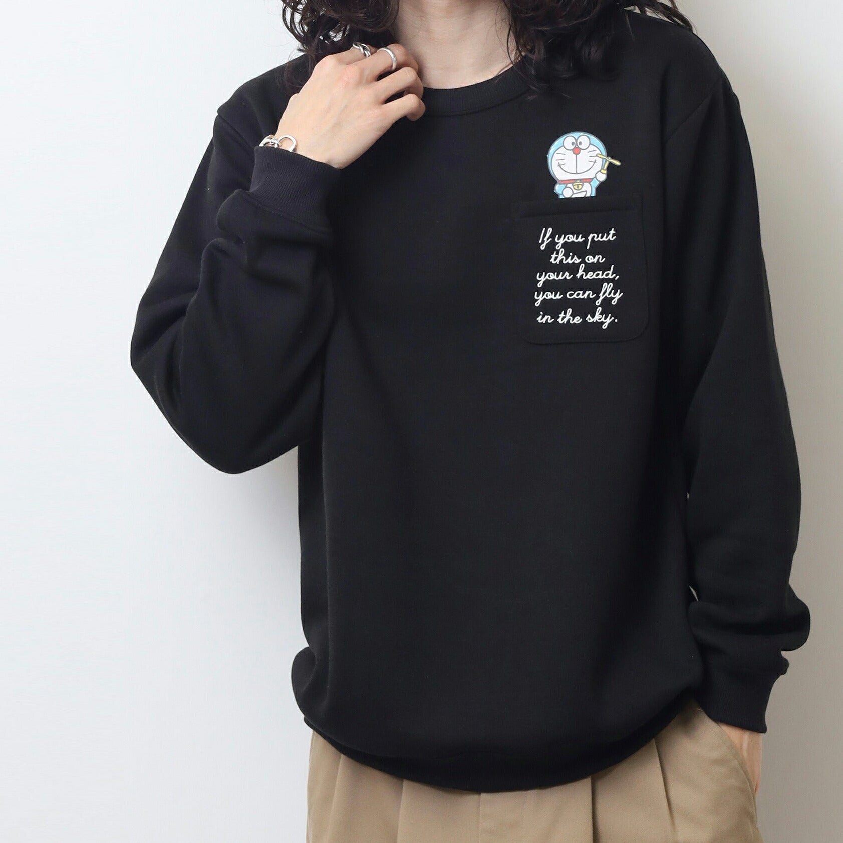 アイム ドラえもん トレーナー 裏起毛 プリント 刺繍 ロゴ I'm Doraemon メンズ レディース dr1344-71