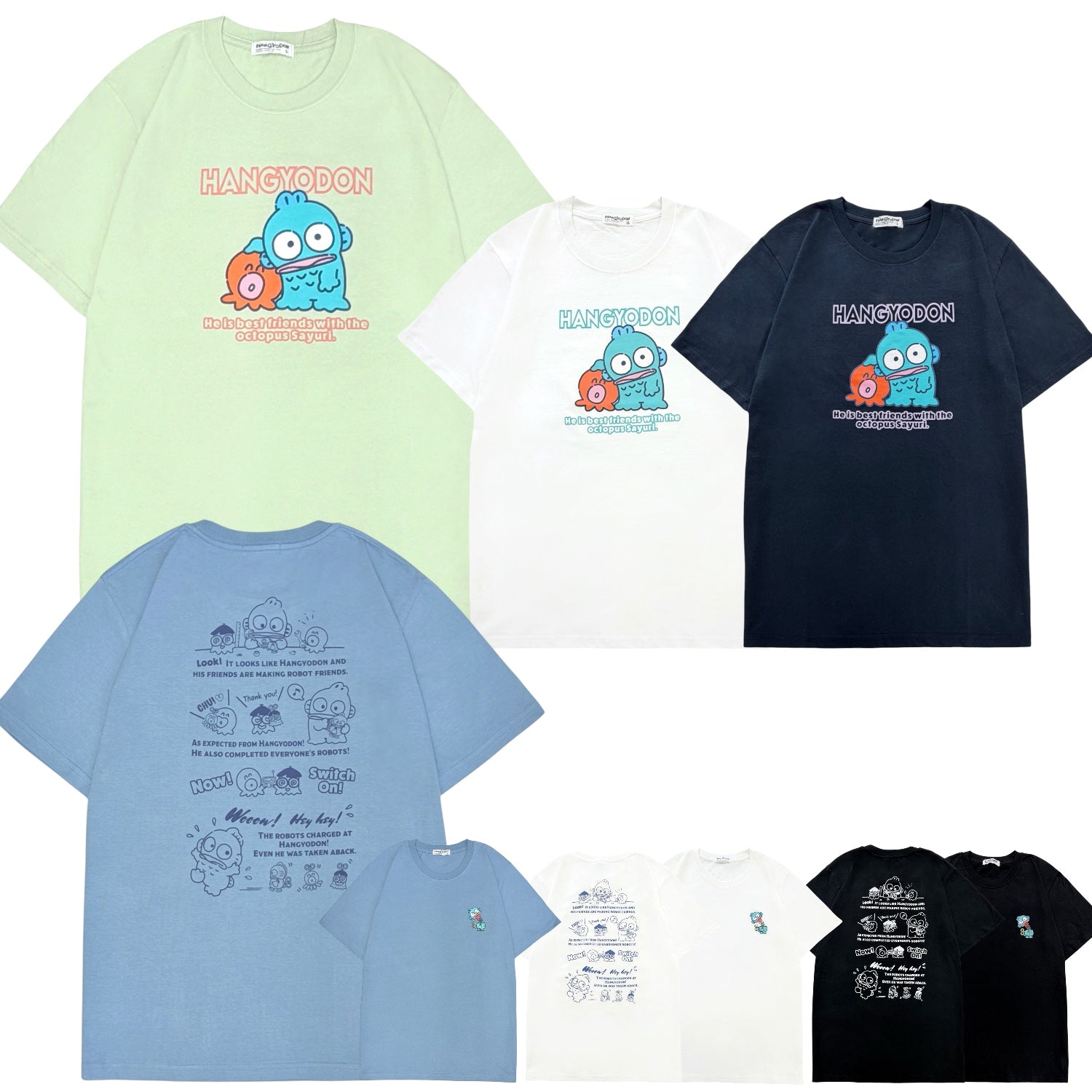 ハンギョドン 半袖 プリント Tシャツ 天竺 レディース メンズ サンリオ キャラクターズ hangyodon hg1162-47
