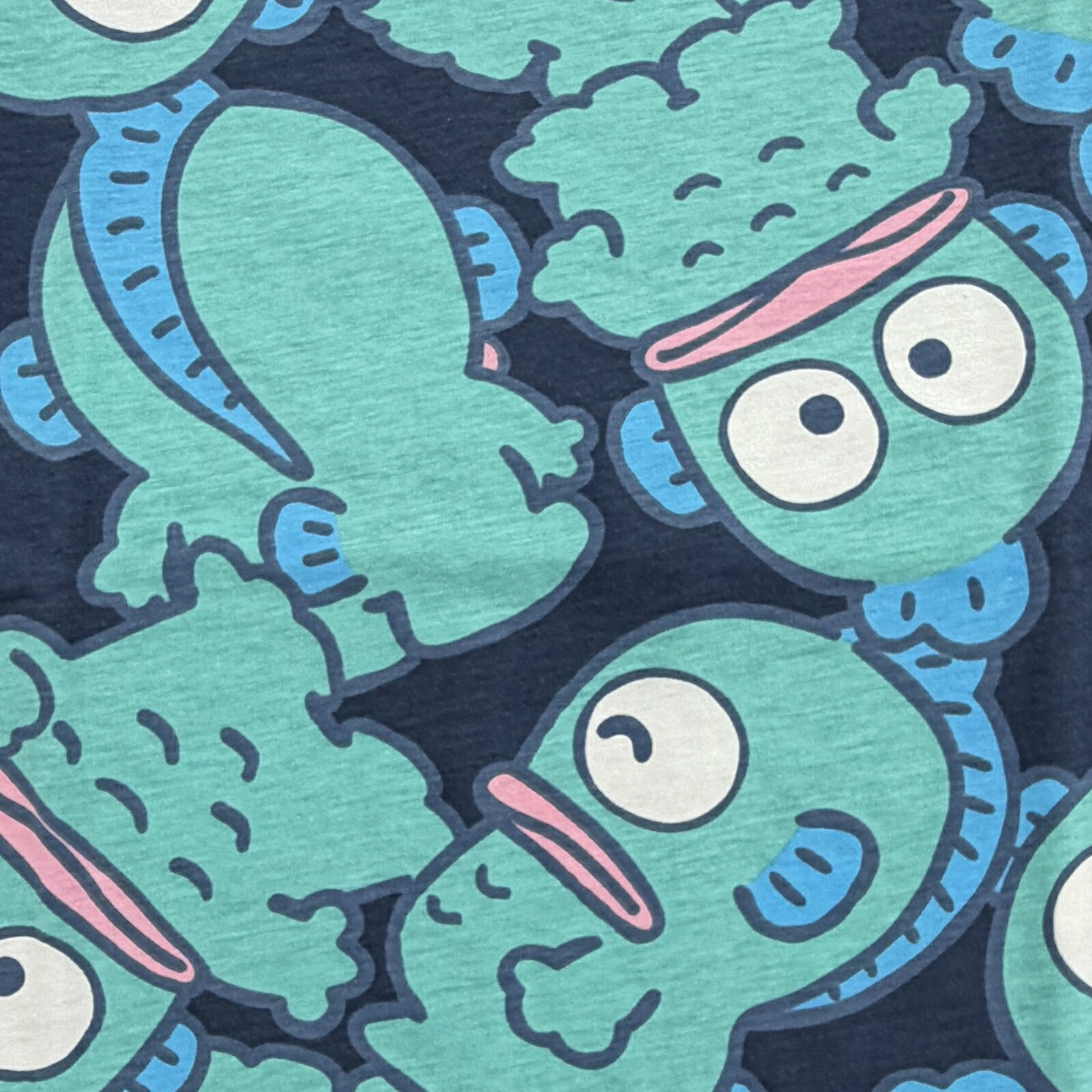 ハンギョドン 半袖 総柄 Tシャツ プリント 天竺 メンズ レディース 夏 hangyodon sanrio hg1162-55