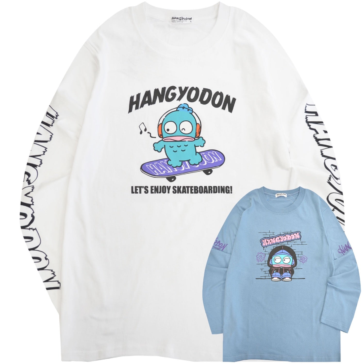 ハンギョドン ロンT 長袖 Tシャツ サンリオキャラクターズ プリント 春 秋 hg1253-31