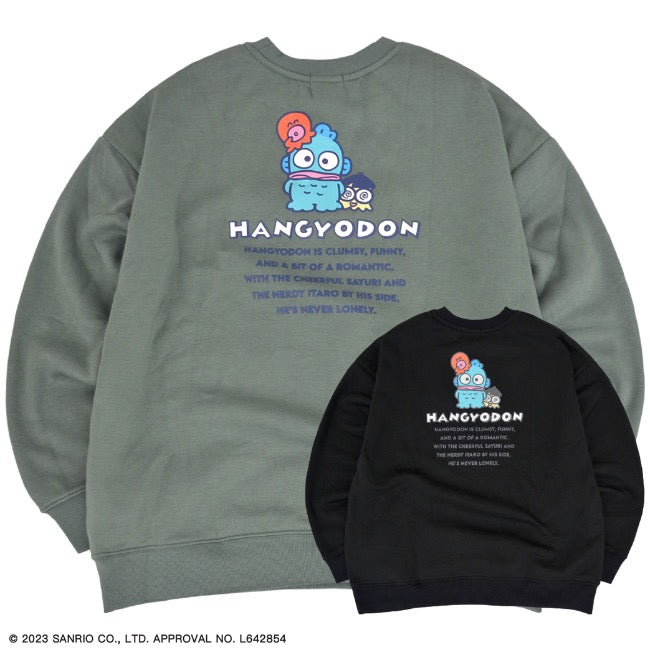 ハンギョドン  裏起毛  ビッグシルエット 刺繍 トレーナー 秋冬春 サンリオキャラクターズ hg1334-628