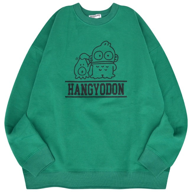 ハンギョドン 裏起毛 スウェット トレーナー ビッグ オーバーサイズ サンリオ キャラクターズ プリント メンズ レディース hg1344-154