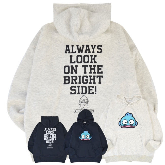 ハンギョドン パーカー 裏起毛 オーバーサイズ 刺繍 ロゴ サンリオ キャラクターズ メンズ レディース hg1344-162