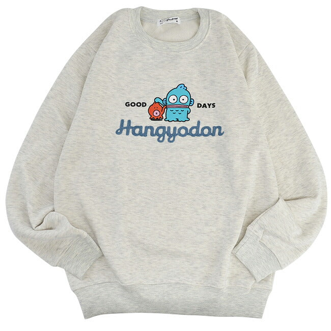 ハンギョドン トレーナー スウェット 裏起毛 サンリオ キャラクターズ プリント 刺繍 メンズ レディース hg1344-64