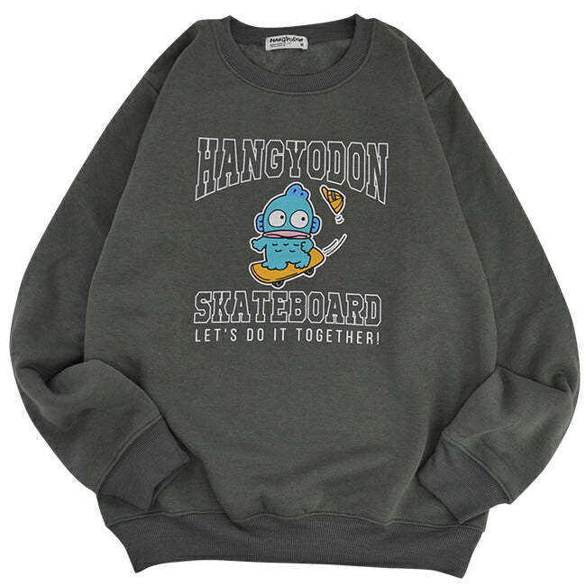 ハンギョドン トレーナー スウェット 裏起毛 サンリオ キャラクターズ プリント 刺繍 メンズ レディース hg1344-64