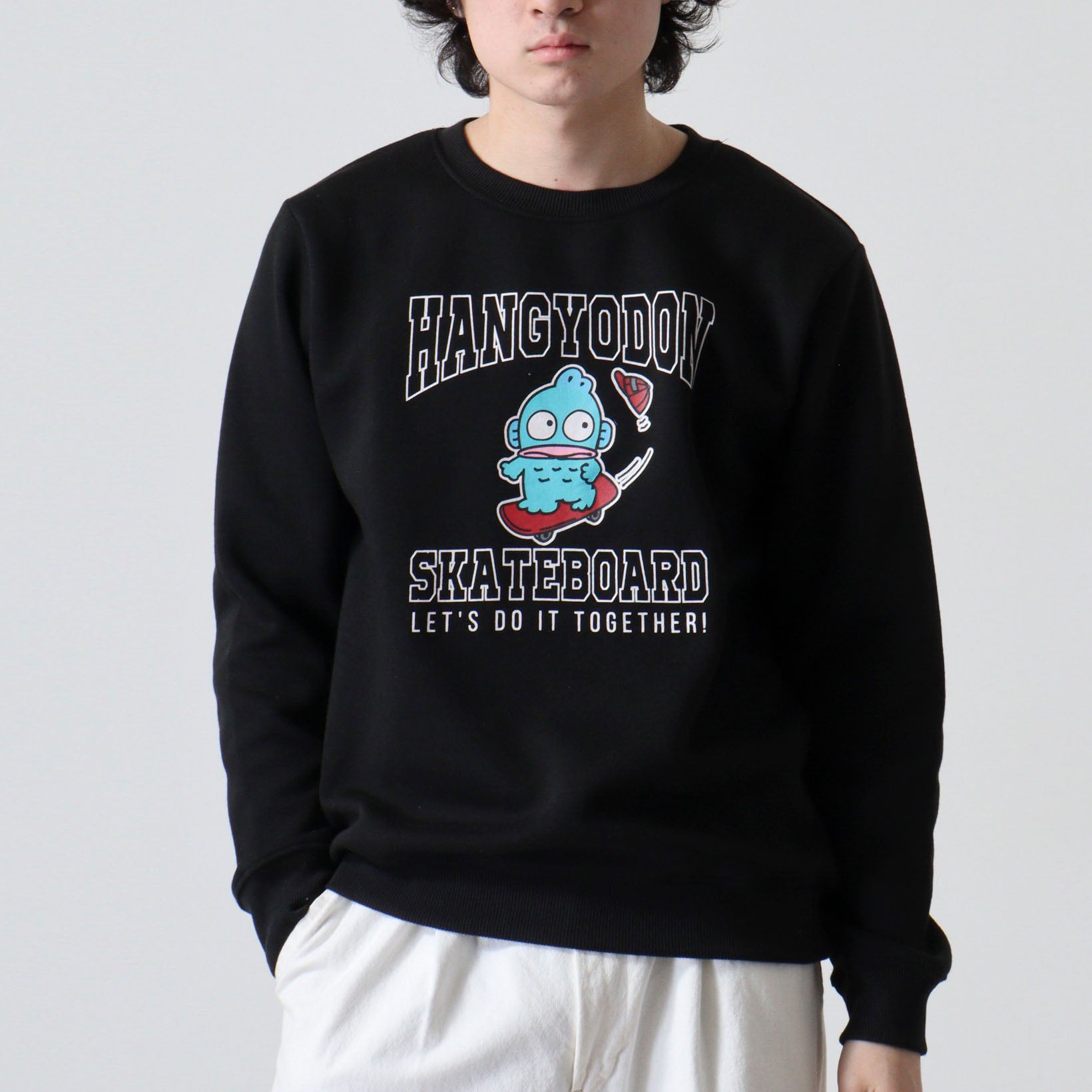 ハンギョドン トレーナー スウェット 裏起毛 サンリオ キャラクターズ プリント 刺繍 メンズ レディース hg1344-64