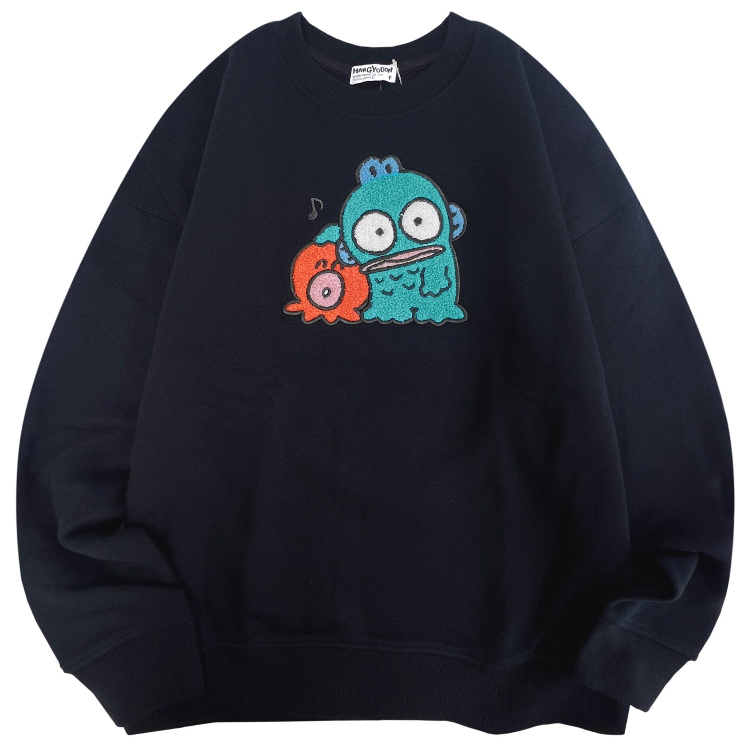 ハンギョドン さゆりちゃん サガラ刺繍 裏起毛ビッグシルエット トレーナー オーバーサイズ  サンリオ プリント Sanrio hg1354-93