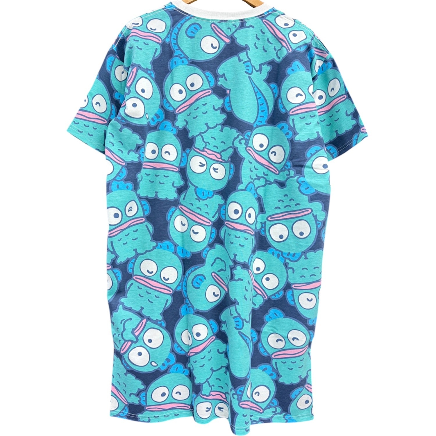 ハンギョドン 半袖 総柄 スーパービッグ Tシャツ ワンピース プリント 天竺 メンズ レディース 夏 sanrio hg1762-62