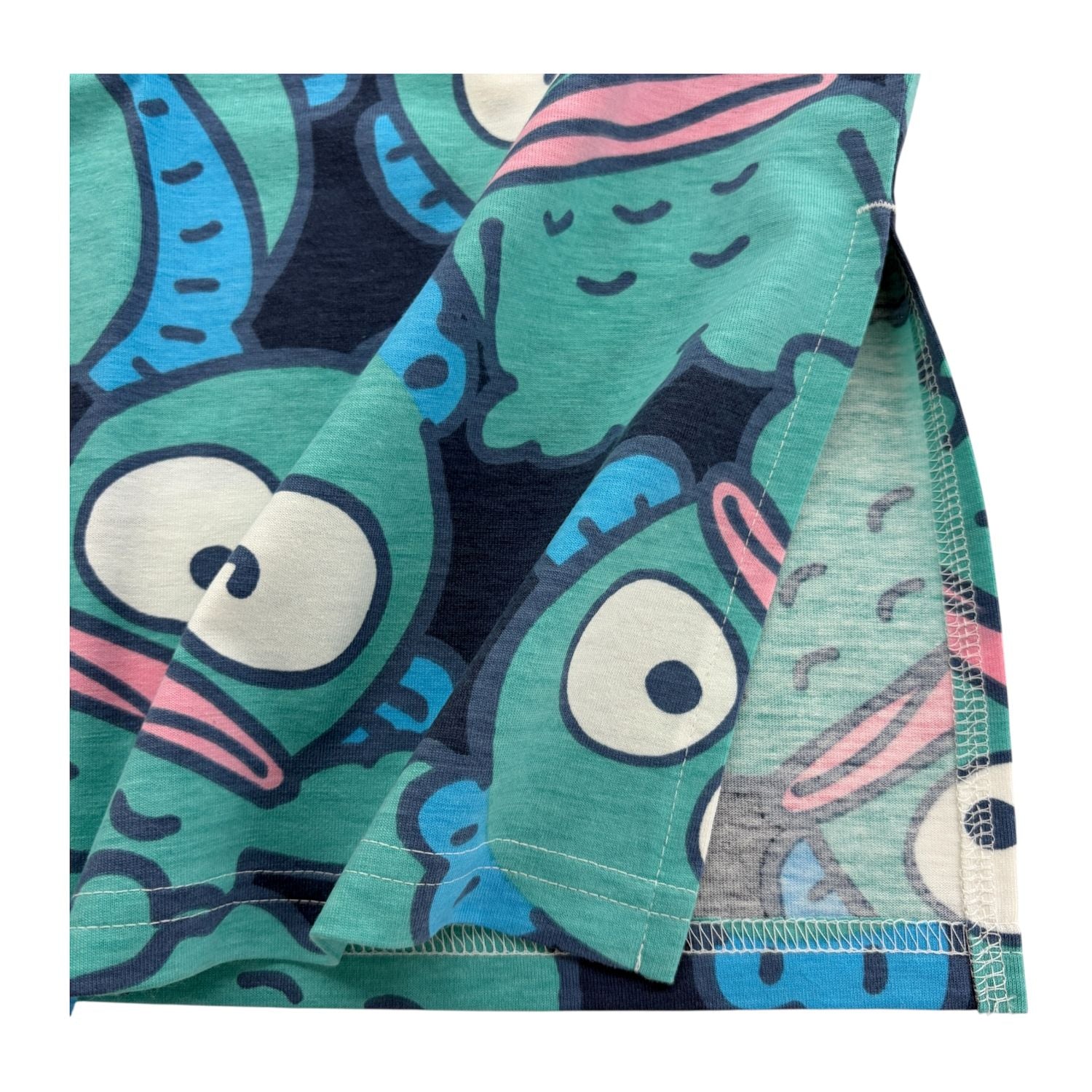 ハンギョドン 半袖 総柄 スーパービッグ Tシャツ ワンピース プリント 天竺 メンズ レディース 夏 sanrio hg1762-62