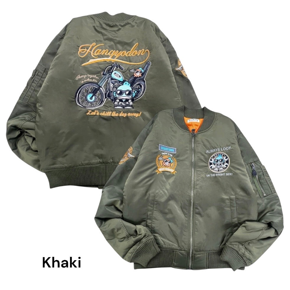 ハンギョドン MA-１ジャケット バイク柄 アウター メンズ レディース サンリオ キャラクターズ hg1854-138