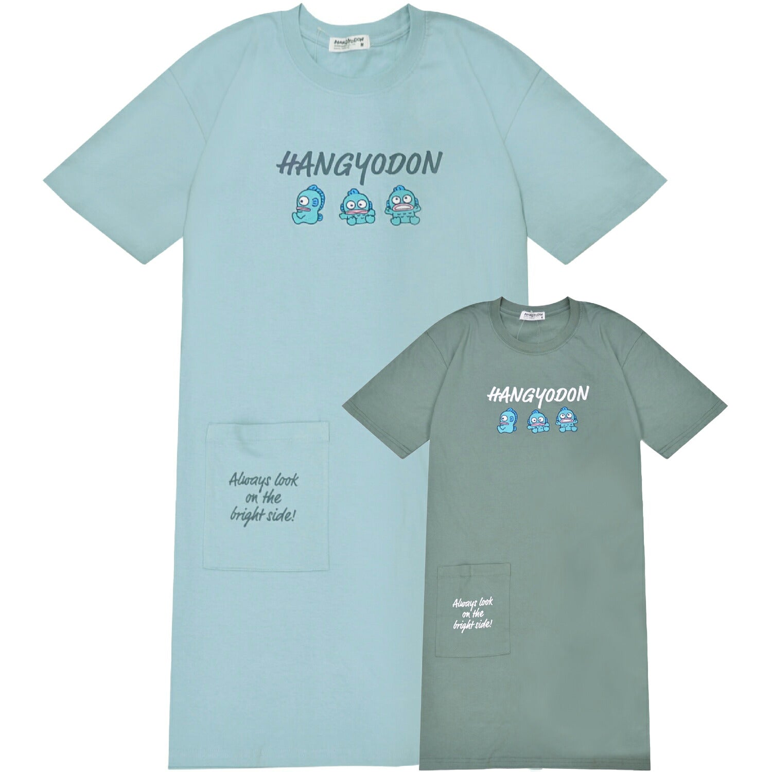 ハンギョドン Tシャツ ワンピース 半袖 プリント トップス ビッグTシャツ 大きいサイズ サンリオ キャラクターズ レディース hg2752-265