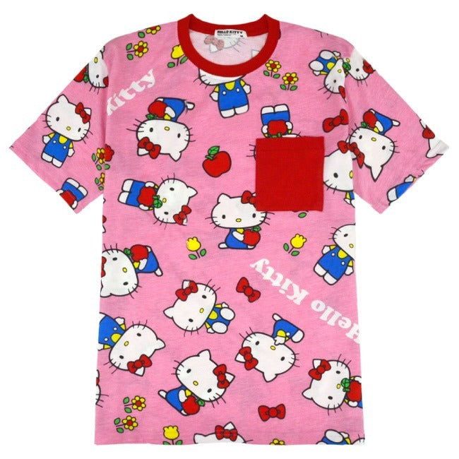 ハローキティ Tシャツ 総柄 半袖 サンリオ キャラクターズ プリント メンズ レディース hk1142-290