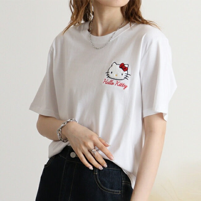 ハローキティ Tシャツ 半袖 刺繍 サンリオ キャラクターズ メンズ レディース hk1142-351