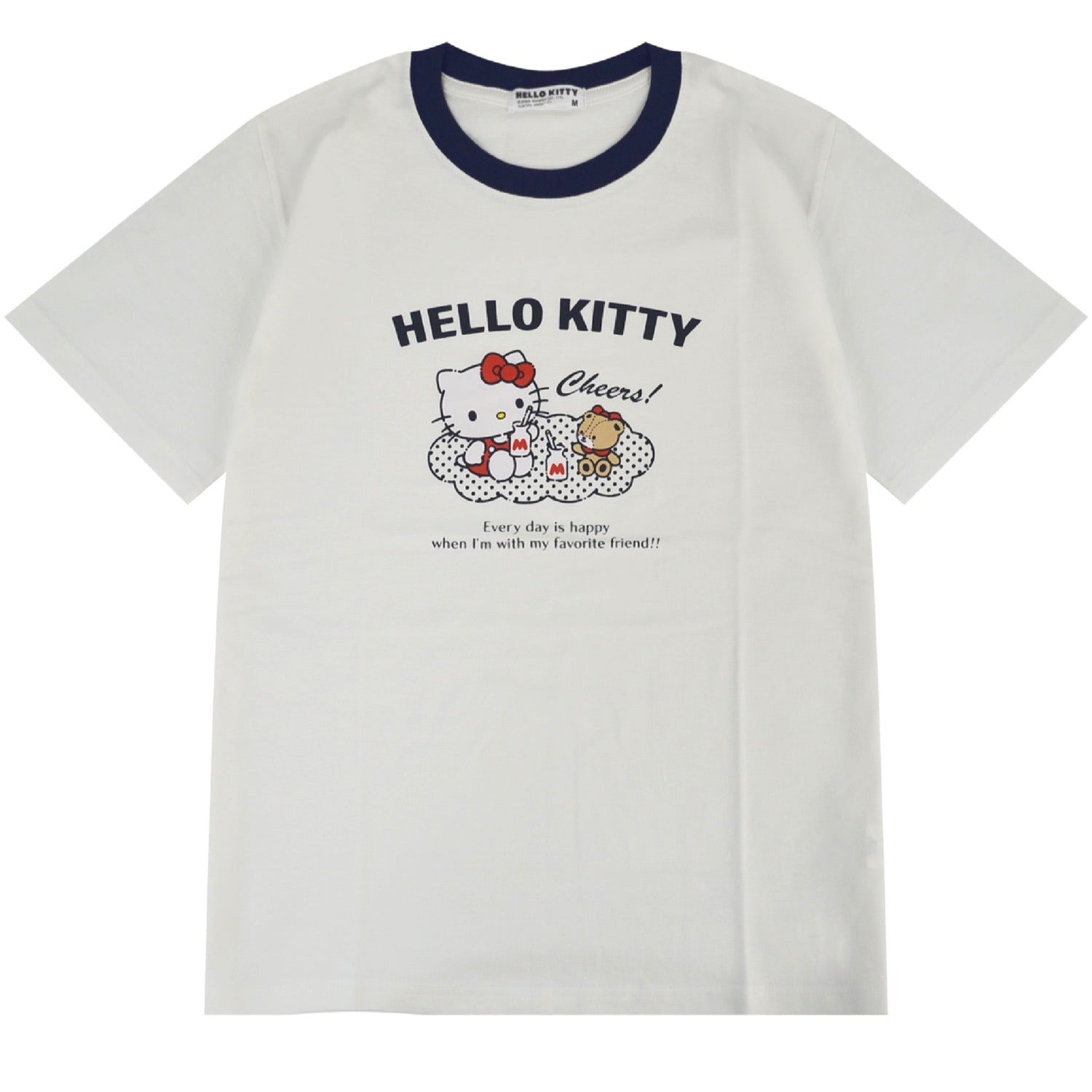 ハローキティ Tシャツ 半袖 プリント トップス リンガーネック サンリオ キャラクターズ メンズ レディース hk1152-187