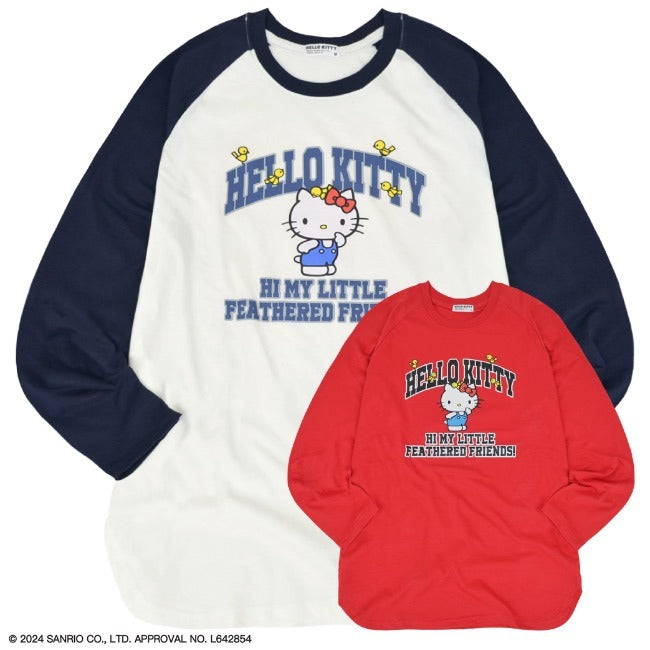 ハローキティ 長袖 Tシャツ ラグラン サンリオ キャラクターズ レッド 赤 hk1241-28