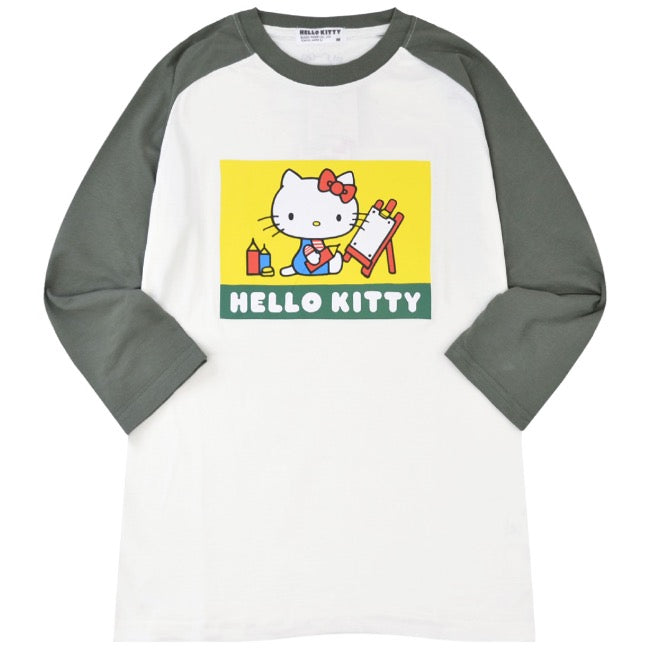 ハローキティ Tシャツ 七分袖 サンリオ キャラクターズ プリント ラグラン メンズ レディース hk1243-24