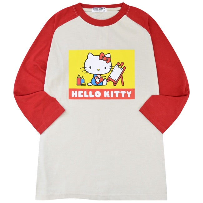 ハローキティ Tシャツ 七分袖 サンリオ キャラクターズ プリント ラグラン メンズ レディース hk1243-24