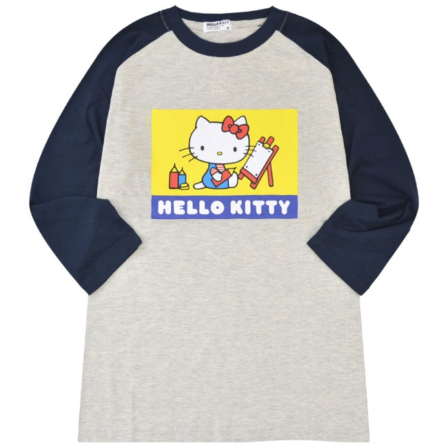ハローキティ Tシャツ 七分袖 サンリオ キャラクターズ プリント ラグラン メンズ レディース hk1243-24