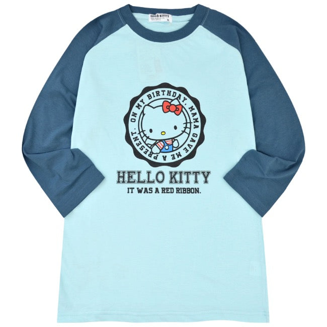 ハローキティ Tシャツ 七分袖 サンリオ キャラクターズ プリント ラグラン メンズ レディース hk1243-24