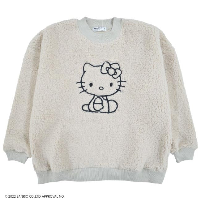 ハローキティ 刺繍  BIG シルエット トレーナー ボア 長袖 サンリオ キャラクターズ hk1324-749