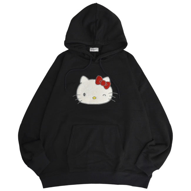 ハローキティ パーカー 裏起毛 オーバーサイズ 刺繍 ロゴ サンリオ キャラクターズ メンズ レディース hk1344-160