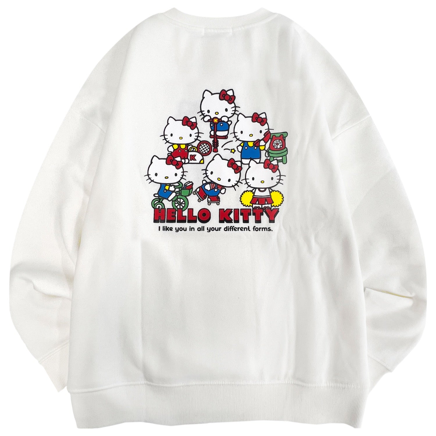 ハローキティ サガラ刺繍 裏起毛ビッグシルエット トレーナー オーバーサイズ  サンリオ プリント Sanrio hk1354-94