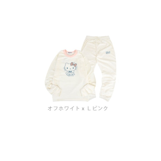ハローキティ トレーナー スウェット パンツ フリース セットアップ ルームウェア 部屋着 パジャマ サンリオ キャラクターズ hk1644-89