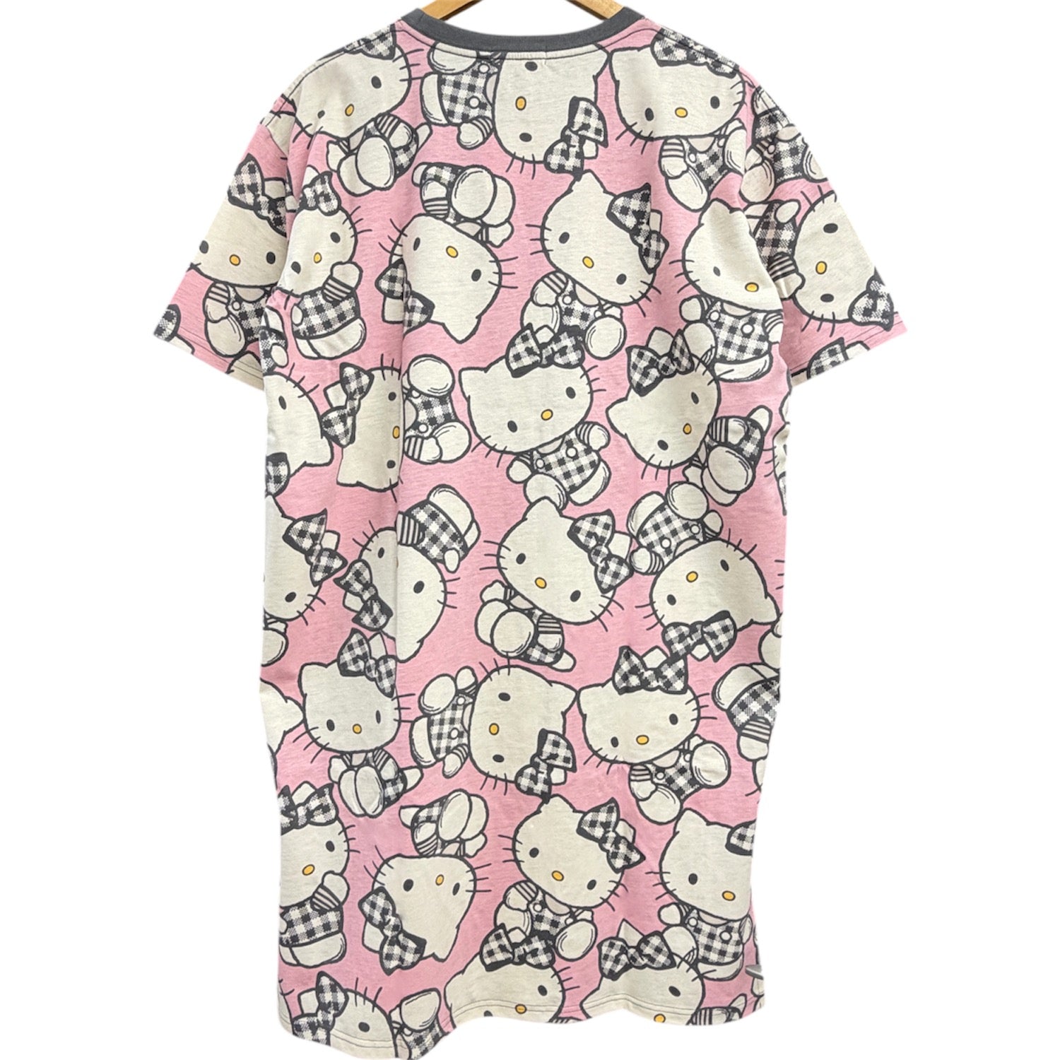 ハローキティ 半袖 総柄 スーパービッグ Tシャツ ワンピース プリント 天竺 メンズ レディース 夏 hello kitty sanrio hk1762-58