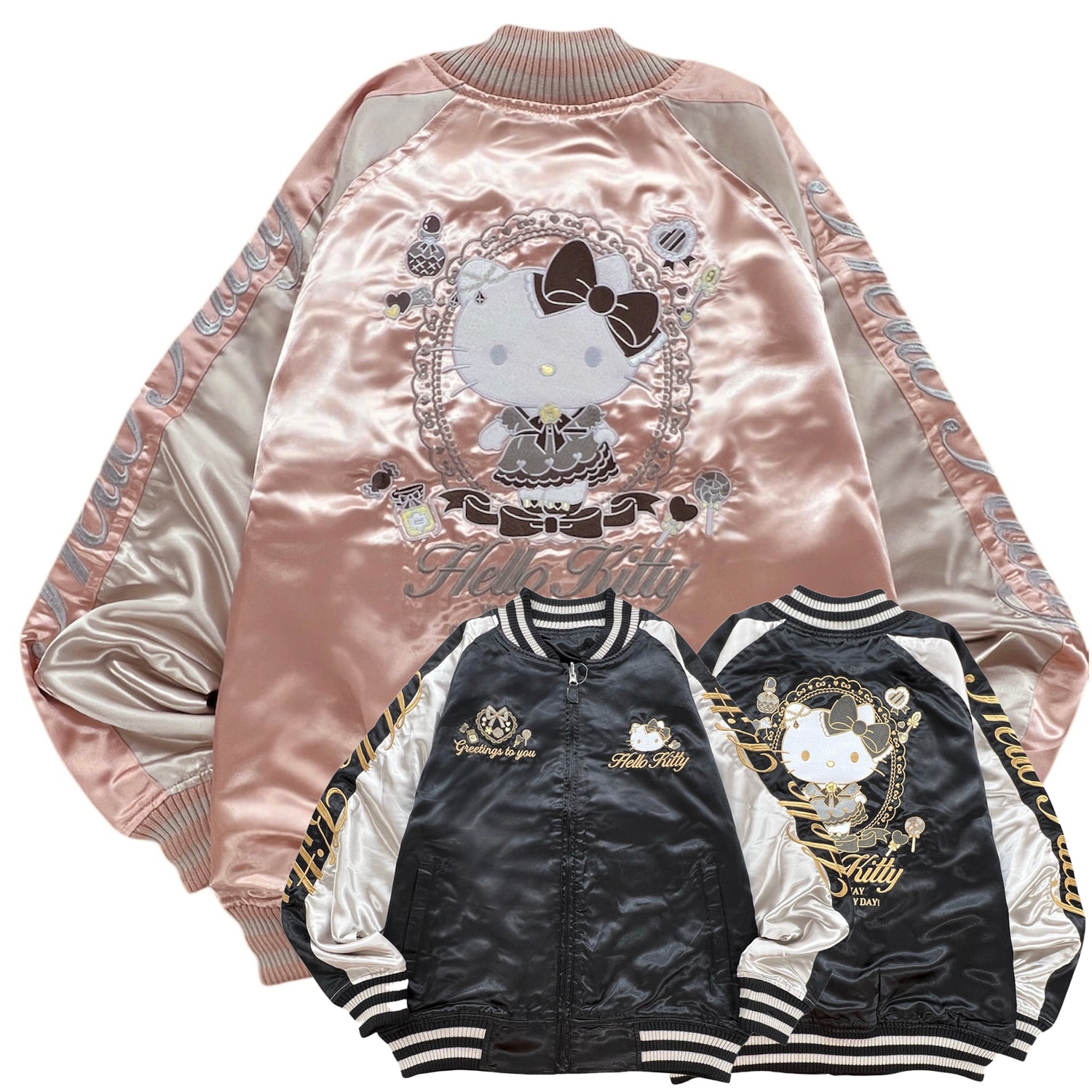 ハローキティ リバーシブルスカジャン 長袖 サンリオ HELLO KITTY キャラクターズ ファッション グッズ  SANRIO hk1853-33