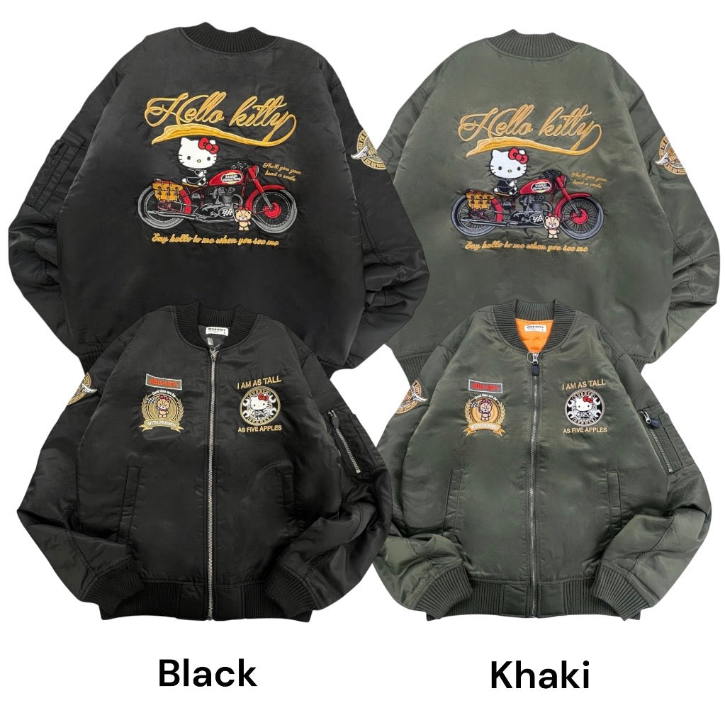 ハローキティ MA-１ジャケット バイク柄 アウター メンズ レディース サンリオ キャラクターズ hk1854-139